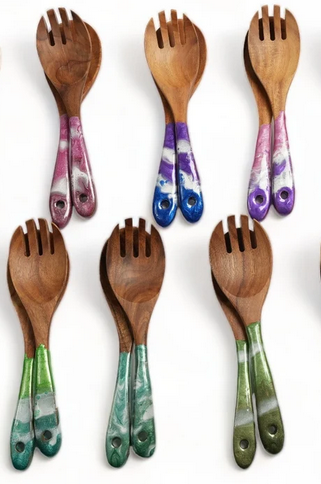 Wood & Epoxy Serving Spoons